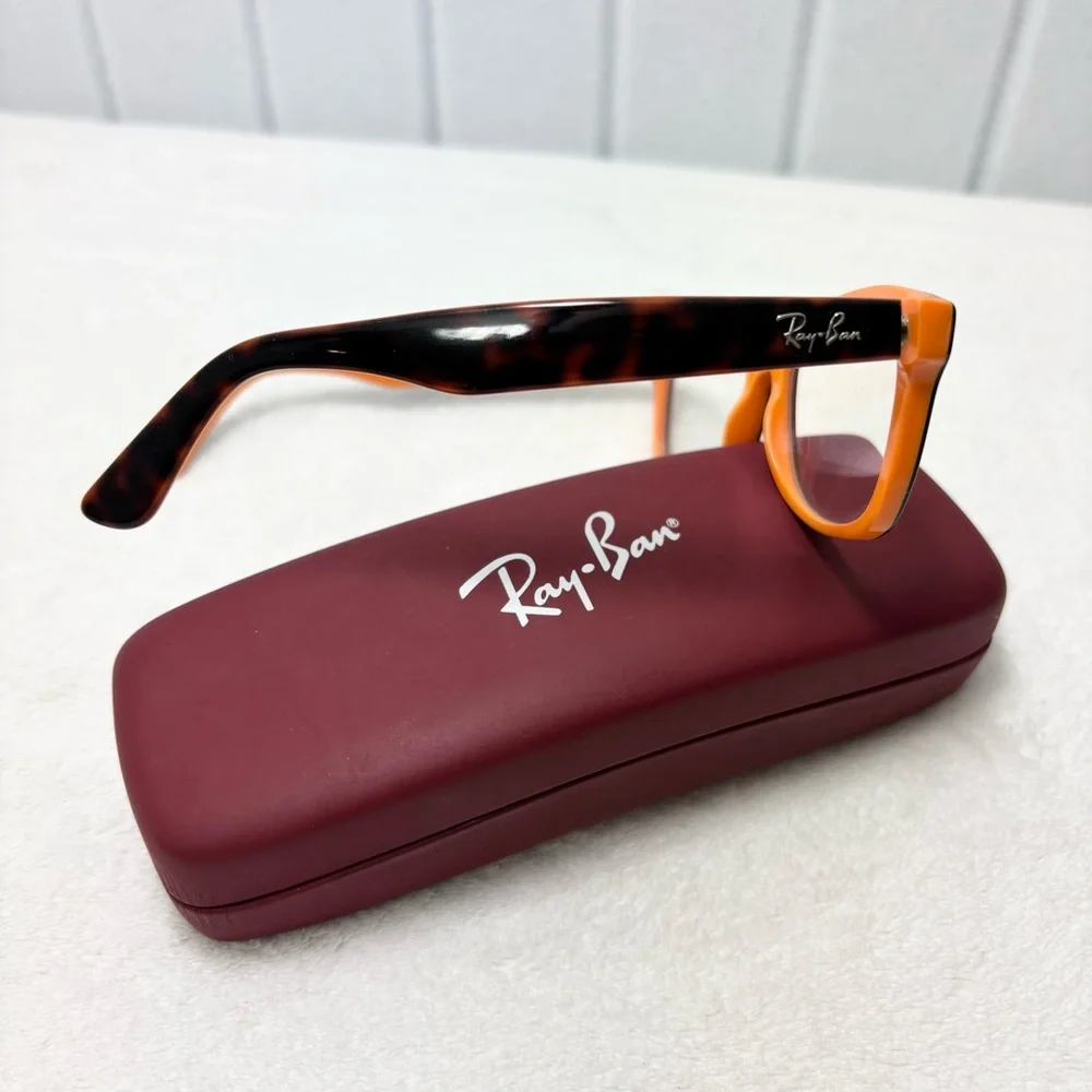 Ray-Ban RB 1528 3661 48 16 130 Tortoise Frame Glasses with‎ Burgundy Case